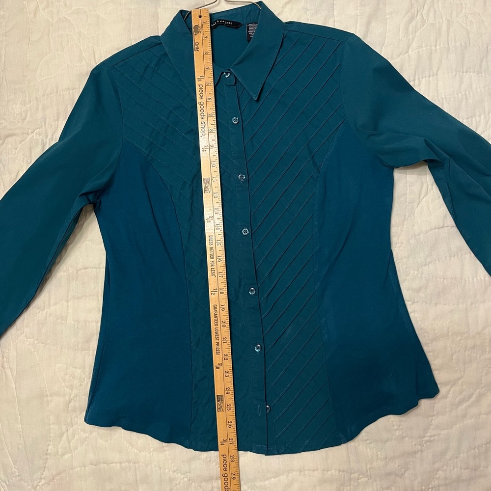Zac & Rachel Ladies Teal Button-Down Shirt - Picture 6 of 6